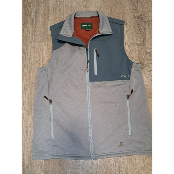 Orvis Jacket Men's M Vest Hybrid Wool Fleece Lined Gray Hunting Performance